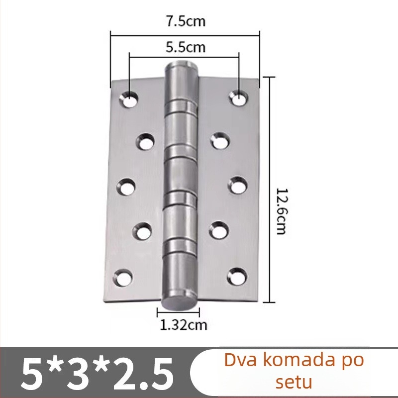 Nehrđajući čelični plosnati šarka za vrata, prozore i ormariće – veličine 4×3×2.0/2.5/3.0, brušeni završetak, tihi ležaj