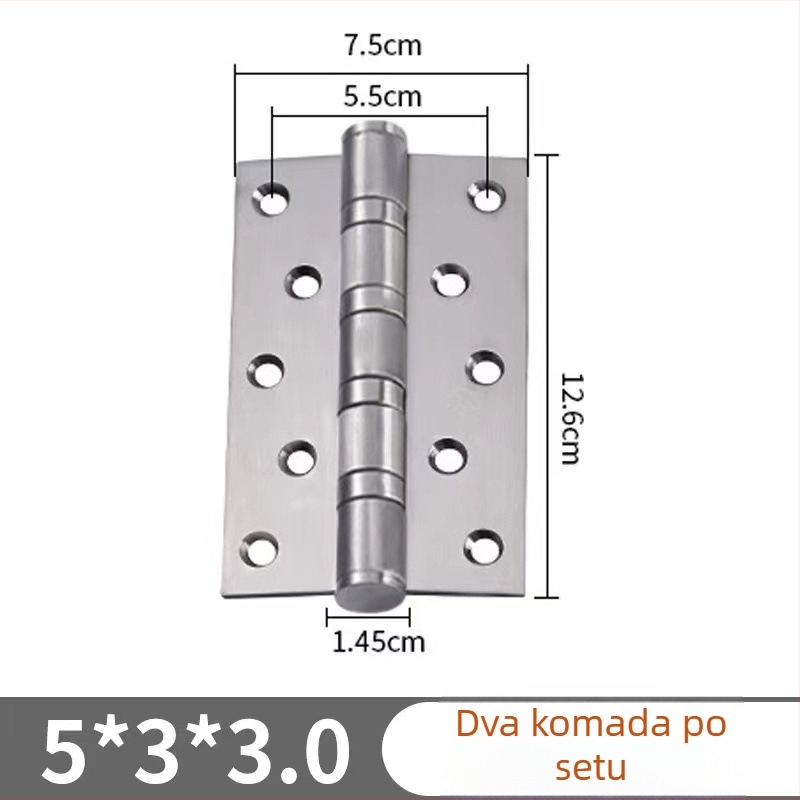 Nehrđajući čelični plosnati šarka za vrata, prozore i ormariće – veličine 4×3×2.0/2.5/3.0, brušeni završetak, tihi ležaj