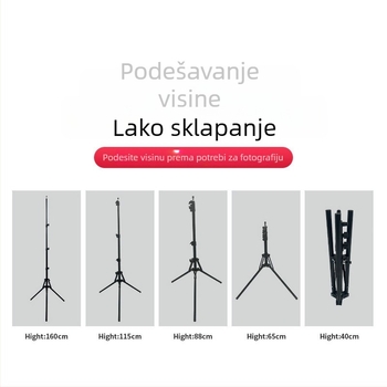 Fotografski podni stativ s konstrukcijom od željeza i najlona, 3 sekcije, promjer cijevi 16–25 mm, nosivost 2–4 kg