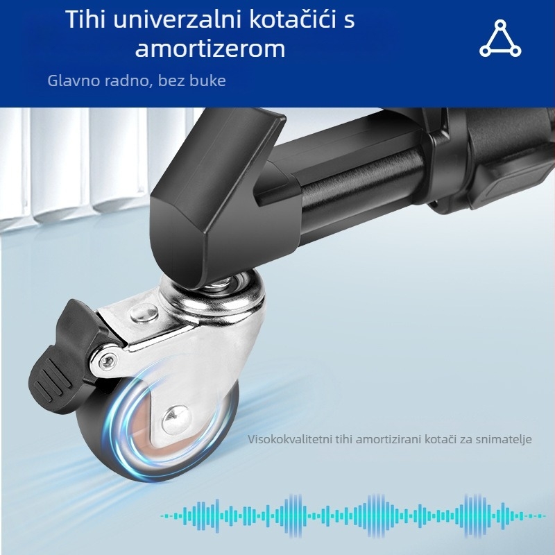 HL03 Tronožna baza s kotačićima – aluminijska legura, nosivost 15 kg, težina 1,1 kg