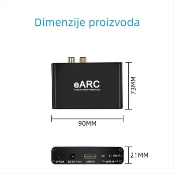 eARC audio pretvarač za HDMI ARC, povratni zvuk Dolby 7.1/5.1 bez gubitka