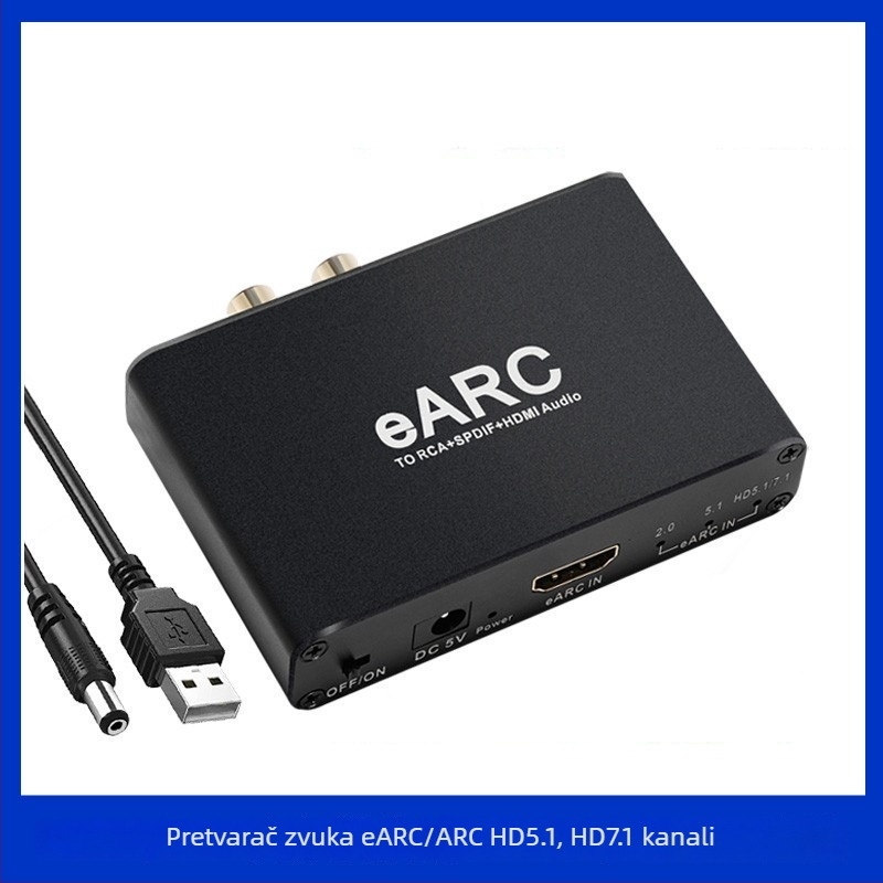eARC audio pretvarač za HDMI ARC, povratni zvuk Dolby 7.1/5.1 bez gubitka