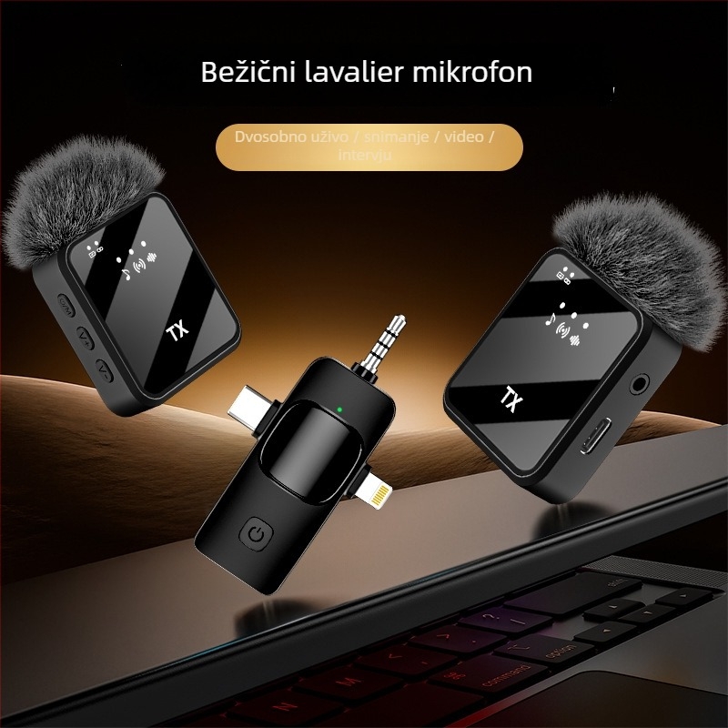 Klip mikrofon za ovratnik – kabelski, profesionalno snimanje, raspon frekvencija 100 Hz–20 kHz, SNR ≥75 dB, bez ugrađene baterije