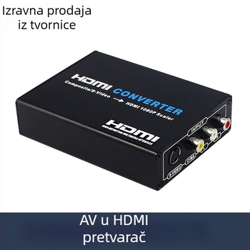 HDMI pretvarač: analognim S-Video/AV signalom u HDMI, dvostruki ulaz, 1080p, 3,5 mm zvuk