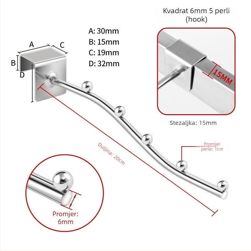 Kuka protiv krađe za balkon, višeredni dizajn, PP materijal, 1 kom, nosivost 3–5 kg