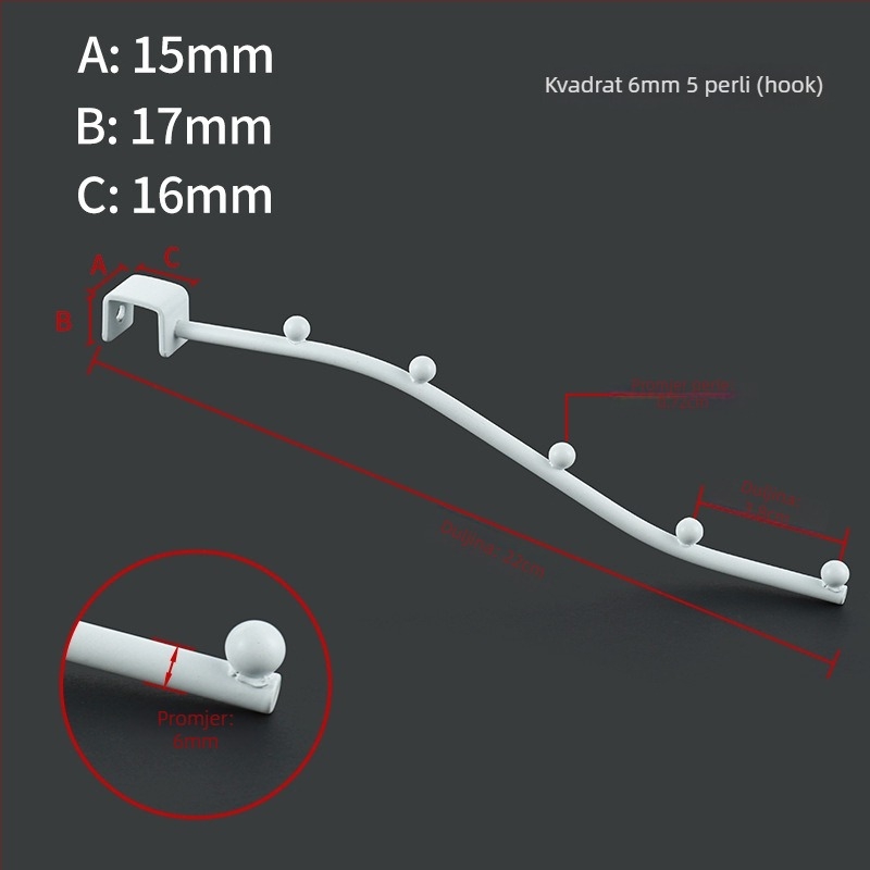 Kuka protiv krađe za balkon, višeredni dizajn, PP materijal, 1 kom, nosivost 3–5 kg