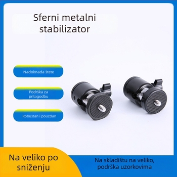 Q29 Kuglična glava Pan/Tilt, metalna, snažan steznik, montaža s jednim ili tri otvora, Hongyi fotografska oprema