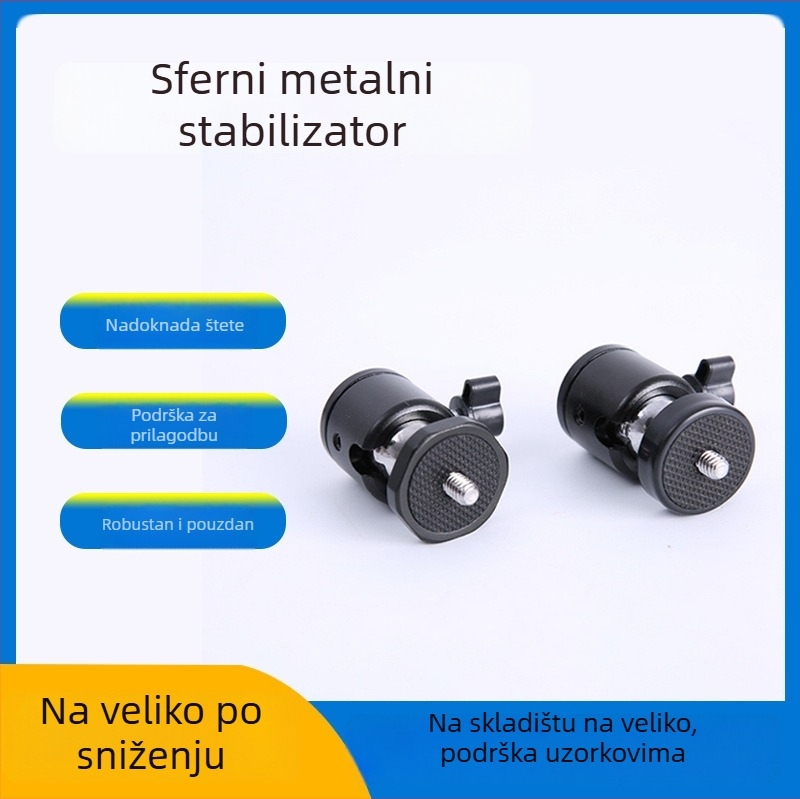 Q29 Kuglična glava Pan/Tilt, metalna, snažan steznik, montaža s jednim ili tri otvora, Hongyi fotografska oprema
