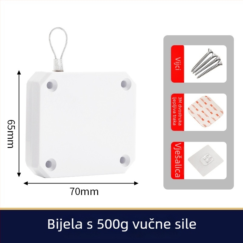 Zatvarač vrata s užetom za spavaću sobu i klizna vrata, automatsko vraćanje, tih rad, ABS plastika, moderni minimalistički stil