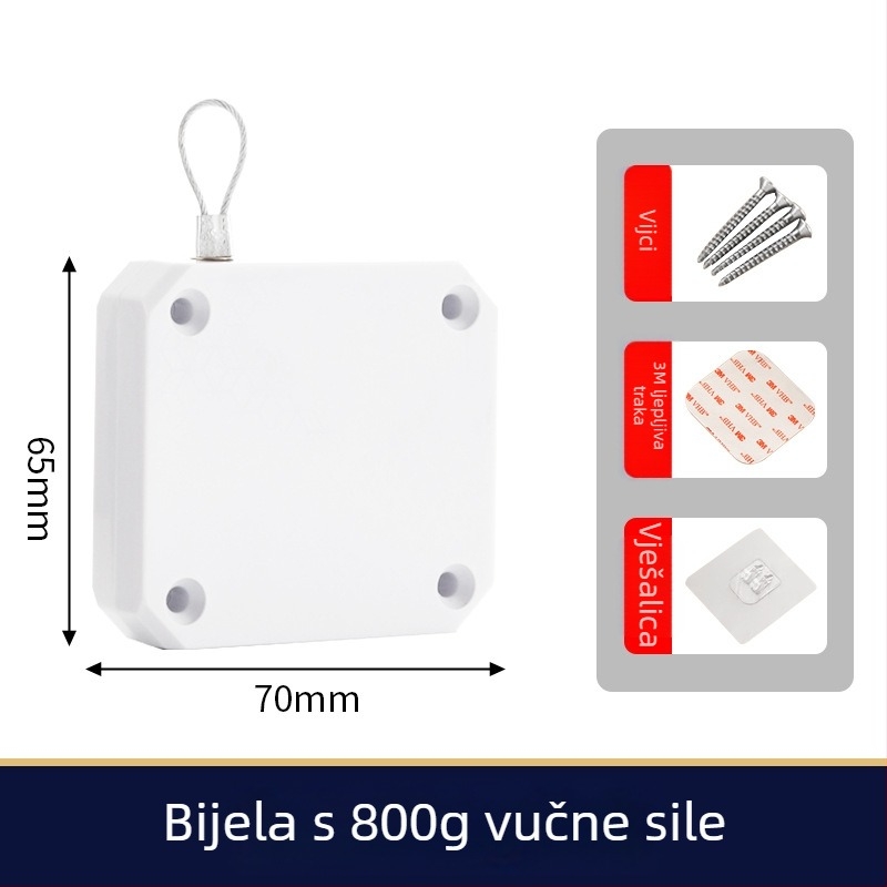 Zatvarač vrata s užetom za spavaću sobu i klizna vrata, automatsko vraćanje, tih rad, ABS plastika, moderni minimalistički stil