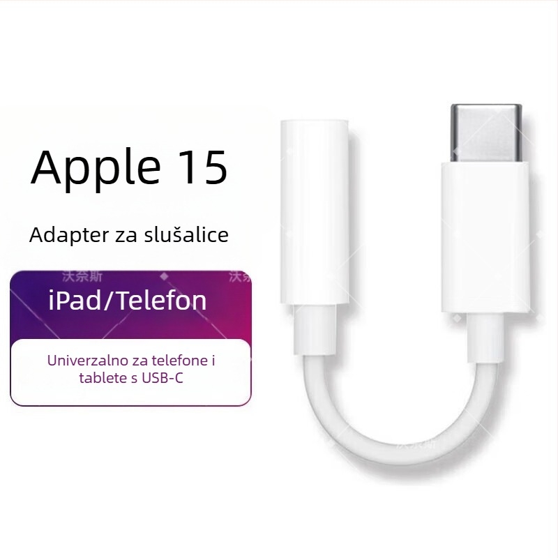 USB-C na 3,5 mm audio adapter kabel za iPhone 15