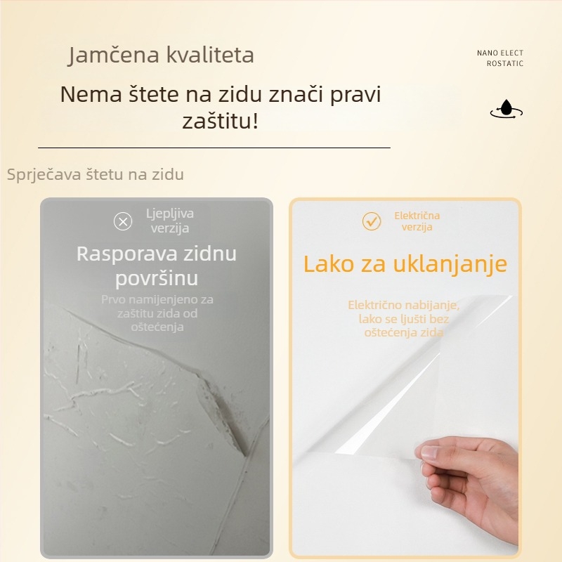 Izbrisiva zidna naljepnica – Yizhong, PP materijal, samoljepljiva, protiv prljavštine, minimalistički plosnati dekor za dnevni boravak, ured, kupaonica – 1 kom