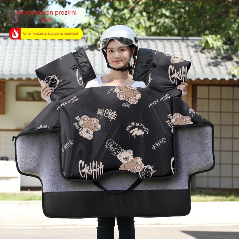 Xintengbo vodootporna PVC navlaka za vjetrobran električnih vozila — jednostavan jednoplošni dizajn, zimsko izdanje, kompatibilno s triciklima i električnim vozilima