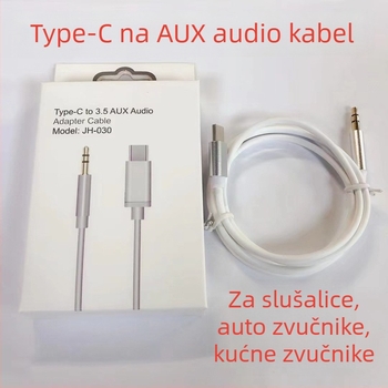 Type-C na 3,5 mm digitalni audio adapter kabel, prepleten, kompatibilan s Apple Type-C, model 121