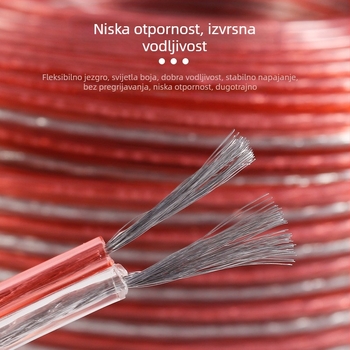 Audiophile kabel za zvučnike – 150-žilni OFC bakreni vodič, PVC kućište, prozirni zlatno-srebrni vodiči, za pojačalo i zvučnike, certificirano prema Nacionalnom standardu