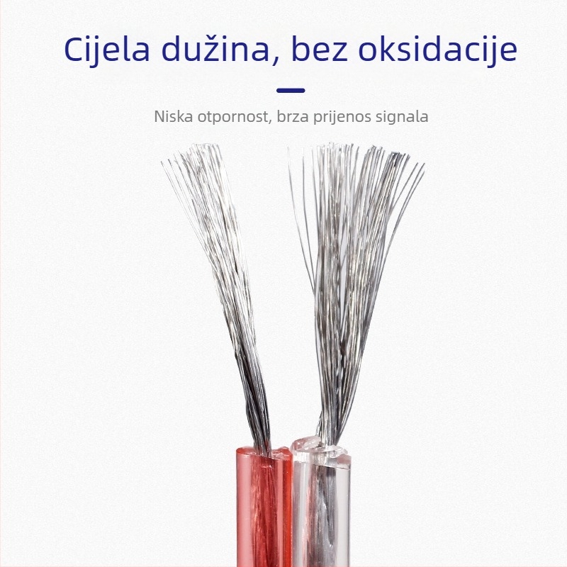 Audiophile kabel za zvučnike – 150-žilni OFC bakreni vodič, PVC kućište, prozirni zlatno-srebrni vodiči, za pojačalo i zvučnike, certificirano prema Nacionalnom standardu