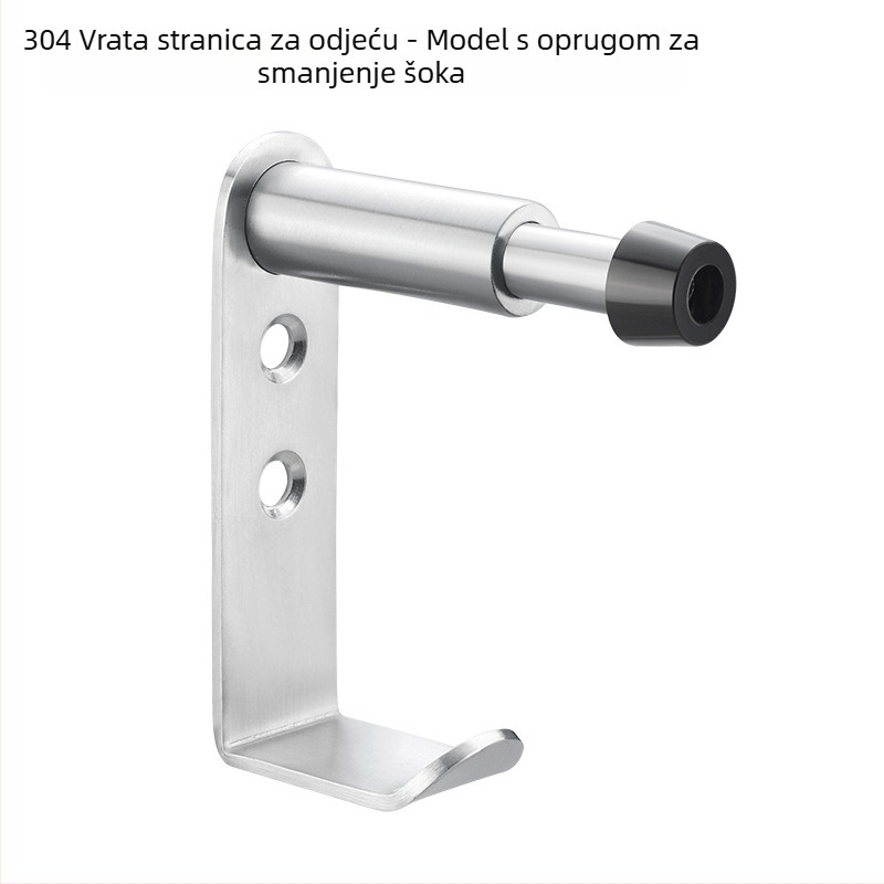 Vješalica za gornji dio vrata za javne toalete s opružnim amortizerom — Model 304, aluminijska legura, površinska obrada oksidacijom