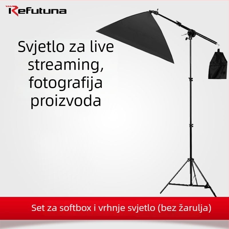 Ruifutu Softbox Gornji Svjetlosni Stativ s Kržnim Ramom za Fotografiju, 220V, E27, Uvijek Svijetlo