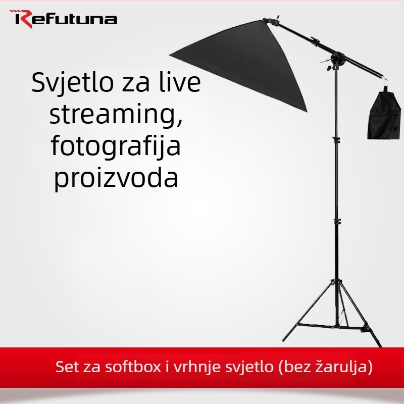 Ruifutu Softbox Gornji Svjetlosni Stativ s Kržnim Ramom za Fotografiju, 220V, E27, Uvijek Svijetlo