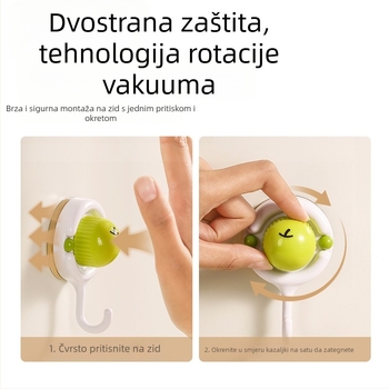 Držač s usisom za kuhinju i kupaonicu – bez bušenja, pomični, ABS materijal, jednostavan cartoon sladak dizajn, model XY26113