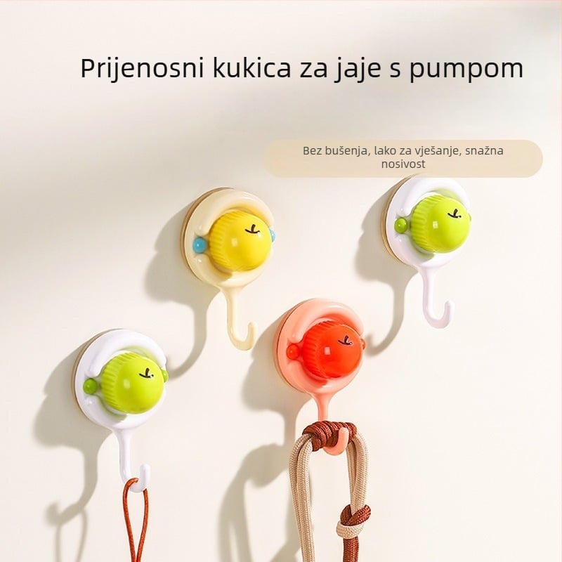 Držač s usisom za kuhinju i kupaonicu – bez bušenja, pomični, ABS materijal, jednostavan cartoon sladak dizajn, model XY26113