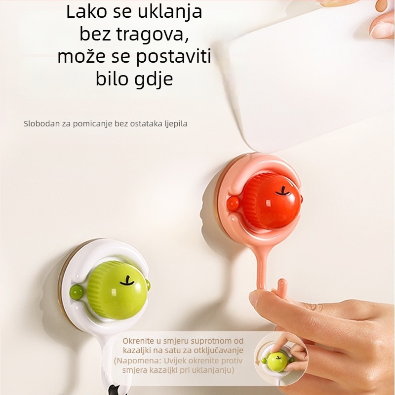 Držač s usisom za kuhinju i kupaonicu – bez bušenja, pomični, ABS materijal, jednostavan cartoon sladak dizajn, model XY26113