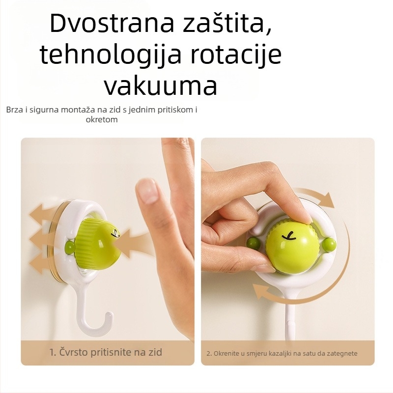 Držač s usisom za kuhinju i kupaonicu – bez bušenja, pomični, ABS materijal, jednostavan cartoon sladak dizajn, model XY26113