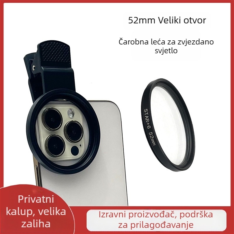 Set leća za telefon s nakita blistavim ogledalom, Huayue A-52MM, univerzalna kompatibilnost