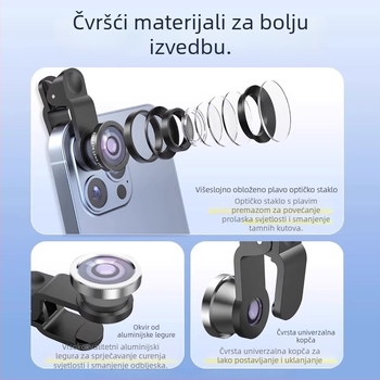Set leća za pametni telefon: fisheye, macro, širokokutni, posebni efekti • Marka: Friendly • Model: Yyjtou • Kompatibilnost: univerzalna