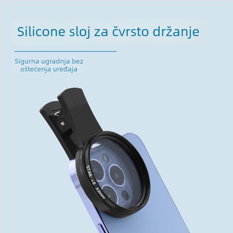 DM-08 Filter s lećom za mobitel – zvjezdano svjetlo, noćni snimak, promjer 52 mm, duljina 8,5, težina 30 g