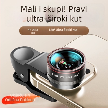 Vanjski objektiv za mobitel – širokokutni, makro i fisheye, HD foto dodatak