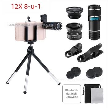 Set objektiva za telefon – 10 u 1 s 8x/12x telefoto, širokokutni i fisheye objektivi