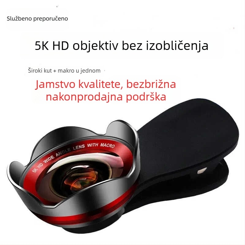 Dayleer objektiv za mobitel s 5K širokokutnim i makro 2-in-1, bez izobličenja, univerzalna kompatibilnost