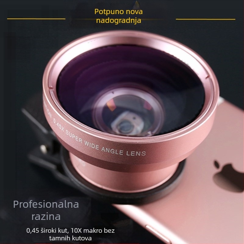 Telefonska leća 2-u-1 s klipom: 37 mm navoj, 0.45x široki kut, UV filtr, makro