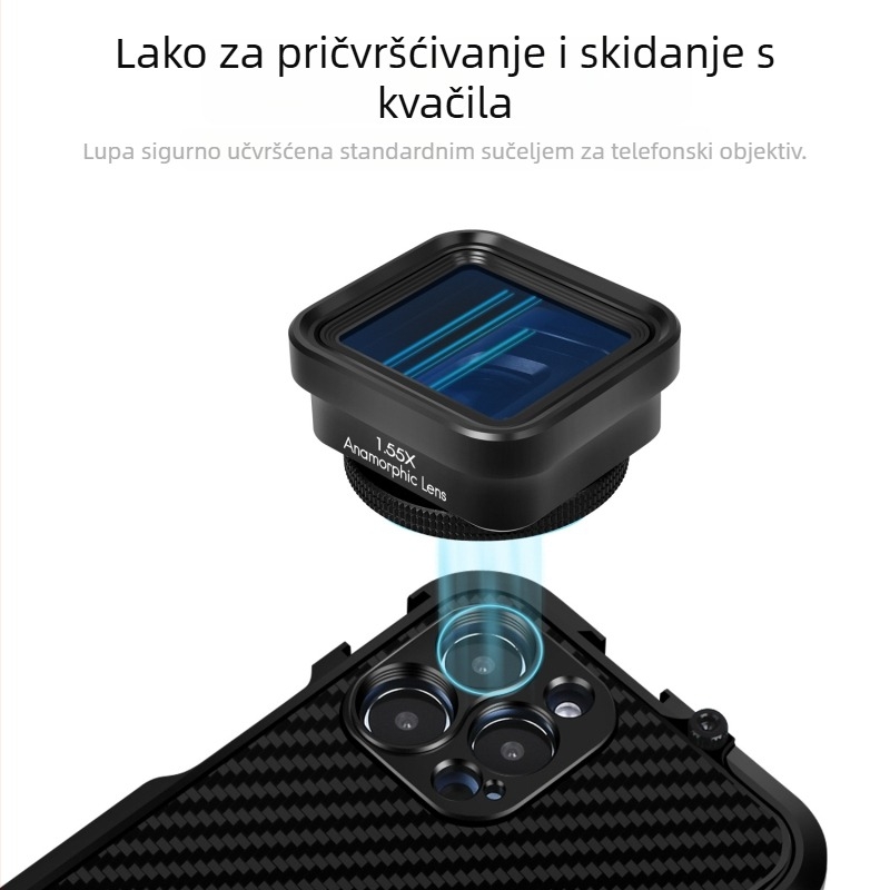 1.55x objektiv za pametni telefon za video snimanje – deformacija širokog zaslona, universalna kompatibilnost
