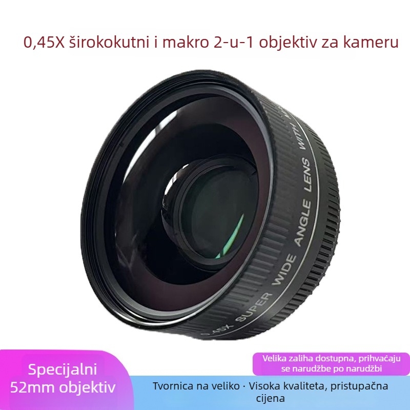 2-u-1 Makro i fisheye objektiv, 0.45x široki za DSLR, 18 mm žarišna duljina, 120° vidno polje