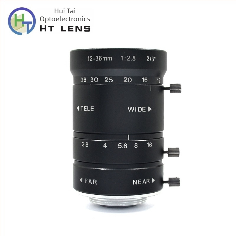 Industrijski objektiv za strojno videnje, 12-36mm, C-mount, ručni zum, senzor 2/3-inch, minimno fokusno rastojanje 0,15 m