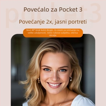 DJI Osmo Pocket 3 2x povećanje za zamućenje pozadine, širokokutni makro filmski objektiv, žarišna duljina 30 mm