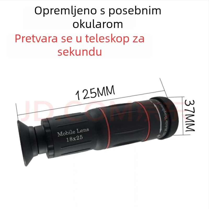 Desnai mobilni teleobjektiv s 28× zumom za snimanje koncerata i festivala — HD kamera
