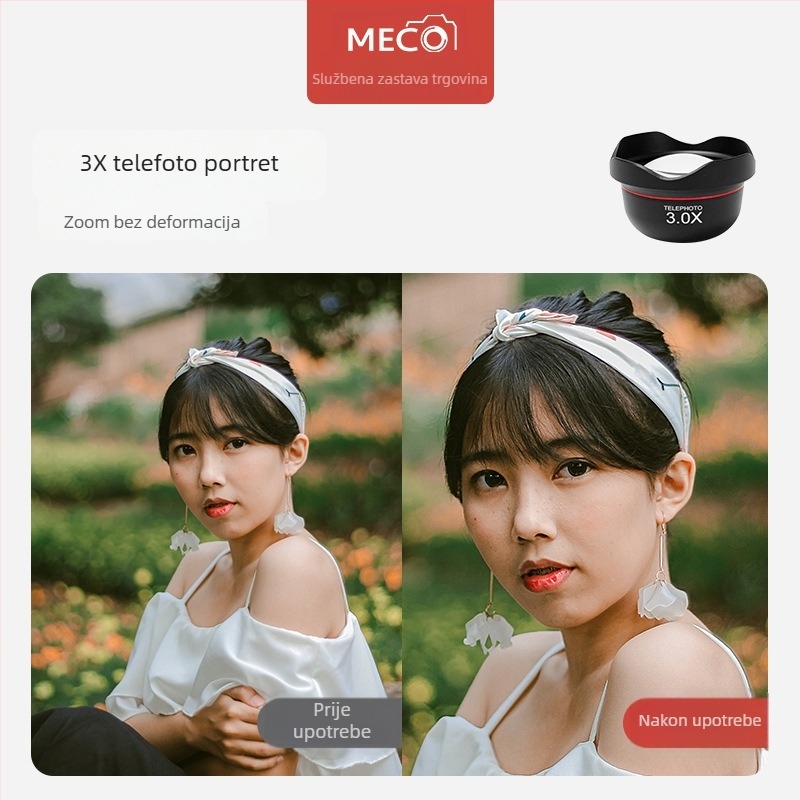 Vanjski objektiv za pametni telefon MECORIGHT 8K Series – dugi fokus, makro povećanje, ultraširoki kut, fisheye, portretna fotografija; kompatibilan s Apple, Xiaomi, Huawei, OPPO