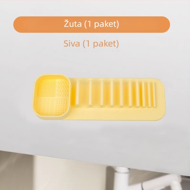 Duoxin silikonski držač za četkice za šminku, zidni s usisnim držanjem – višenamjenski za pranje i sušenje, automatska adsorpcija