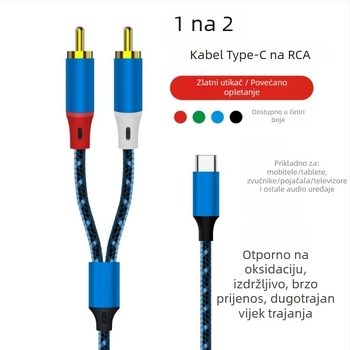 Kabel Type-C na 2RCA audio, jezgro bakra, novi stil, za digitalne uređaje
