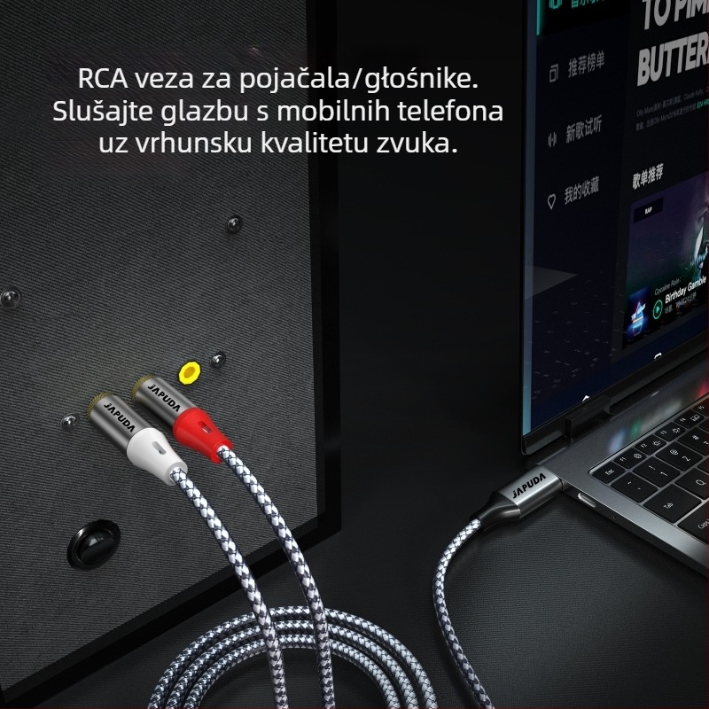 Kabel Type-C na 2RCA audio, jezgro bakra, novi stil, za digitalne uređaje