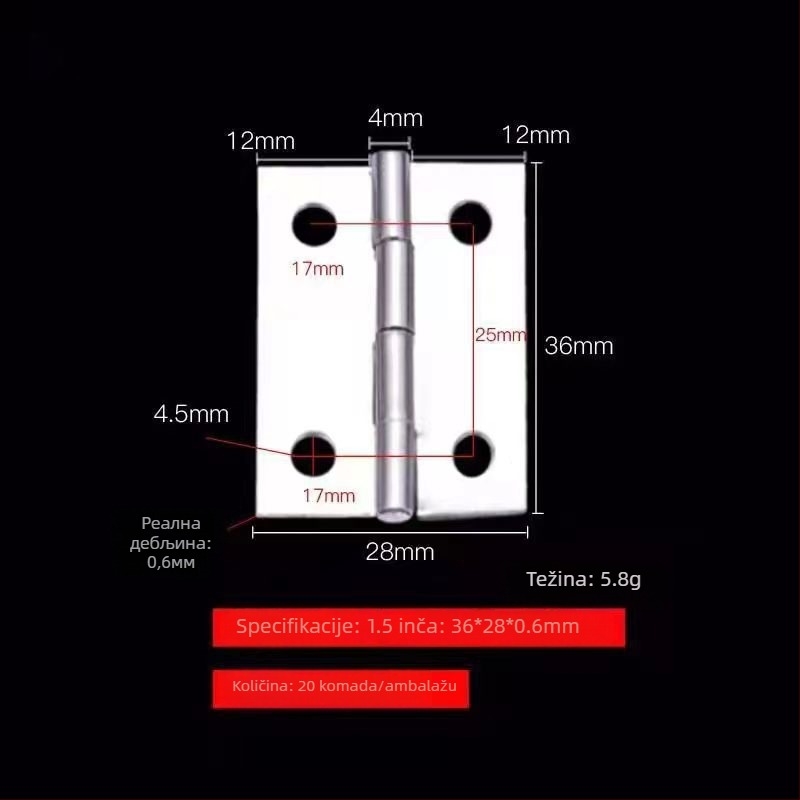 Zas z nehrđajućeg čelika za kućna drvena vrata – tih rad, model: Hinge, površina: žičano brušena