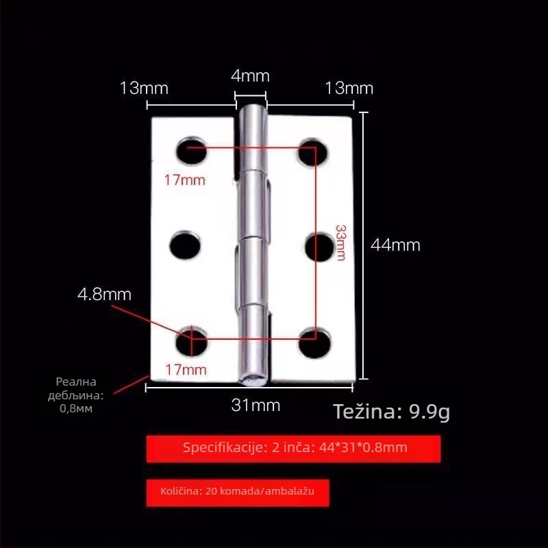 Zas z nehrđajućeg čelika za kućna drvena vrata – tih rad, model: Hinge, površina: žičano brušena