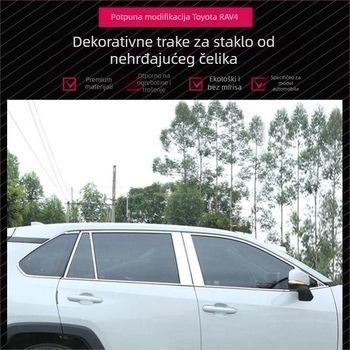 Ukrasna traka od nehrđajućeg čelika za prozor Toyota RAV4 (2020–2021)