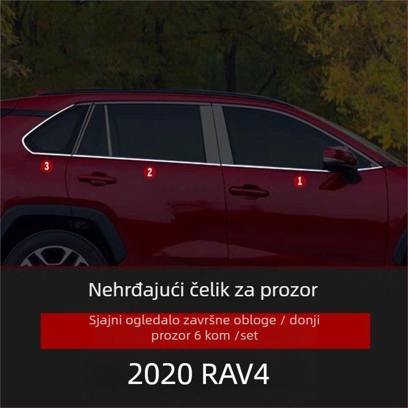 Ukrasna traka od nehrđajućeg čelika za prozor Toyota RAV4 (2020–2021)