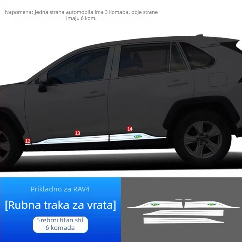 Ukrasna traka od nehrđajućeg čelika za prozor Toyota RAV4 (2020–2021)