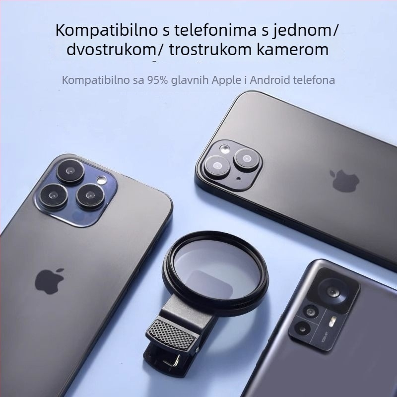 Hesheng polarizator za mobilni telefon – uklanja odsjaje, univerzalni polarizator za objektive telefona, pogodan za fotografiranje i HD prijenos uživo