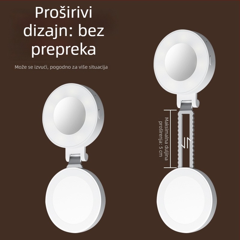 Selfie rasvjeta za live streaming s ogledalom, prijenosna, magnetsko pričvršćivanje, univerzalna kompatibilnost — Man Yue Mei, model 000276, MYM0276, lansiranje 2025